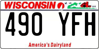 WI license plate 490YFH