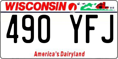 WI license plate 490YFJ