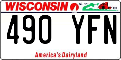 WI license plate 490YFN