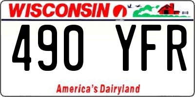 WI license plate 490YFR