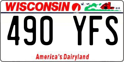 WI license plate 490YFS