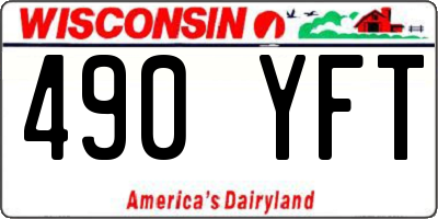 WI license plate 490YFT
