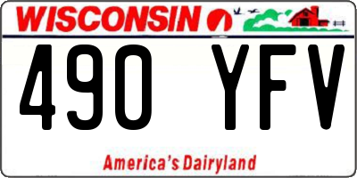 WI license plate 490YFV