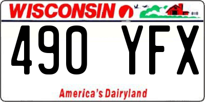 WI license plate 490YFX