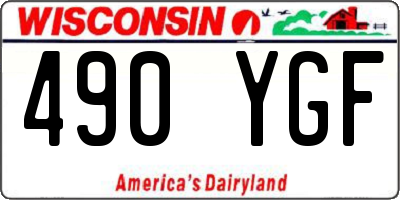 WI license plate 490YGF