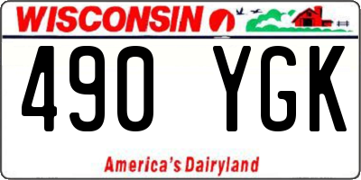 WI license plate 490YGK