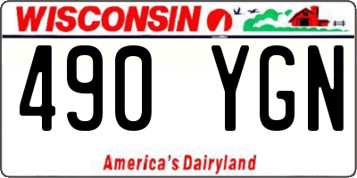 WI license plate 490YGN