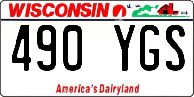 WI license plate 490YGS