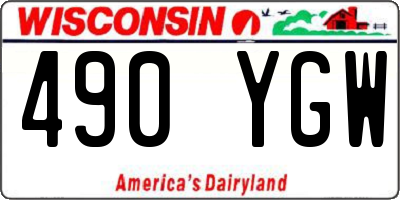 WI license plate 490YGW