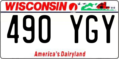 WI license plate 490YGY