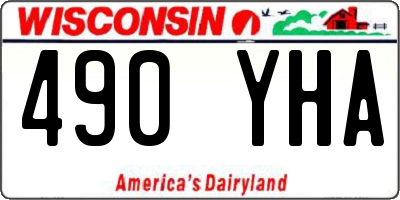 WI license plate 490YHA