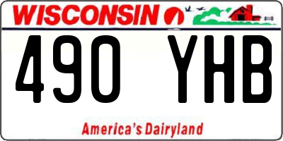 WI license plate 490YHB