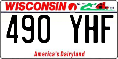 WI license plate 490YHF