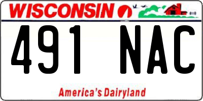 WI license plate 491NAC