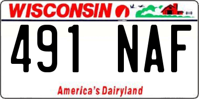 WI license plate 491NAF