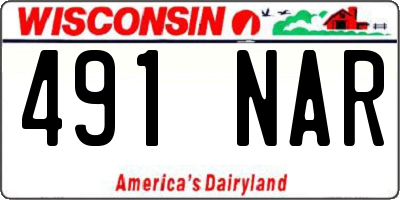 WI license plate 491NAR
