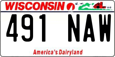 WI license plate 491NAW