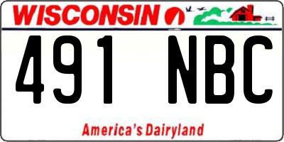 WI license plate 491NBC