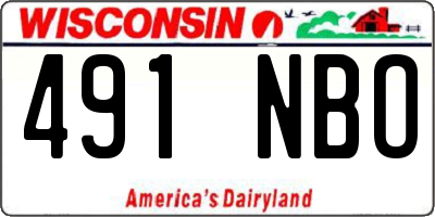 WI license plate 491NBO