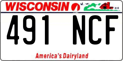 WI license plate 491NCF