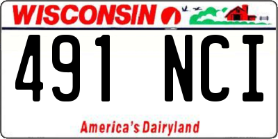 WI license plate 491NCI