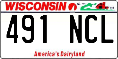 WI license plate 491NCL