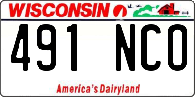 WI license plate 491NCO