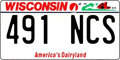 WI license plate 491NCS