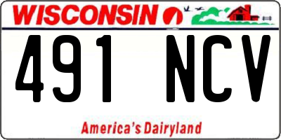 WI license plate 491NCV