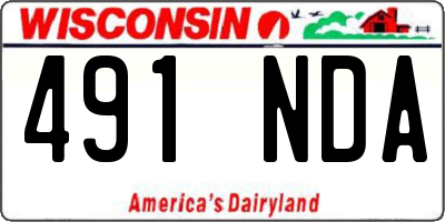 WI license plate 491NDA