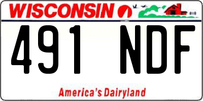 WI license plate 491NDF