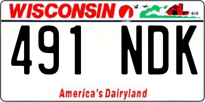 WI license plate 491NDK