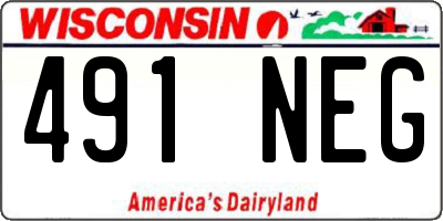 WI license plate 491NEG