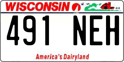 WI license plate 491NEH