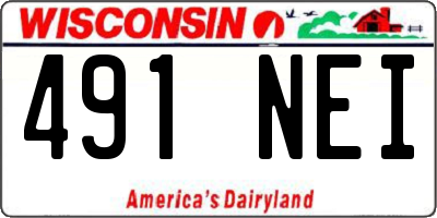 WI license plate 491NEI