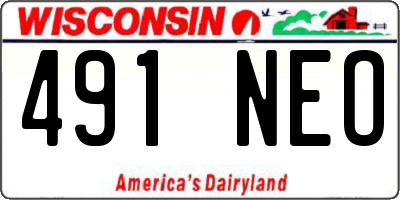 WI license plate 491NEO