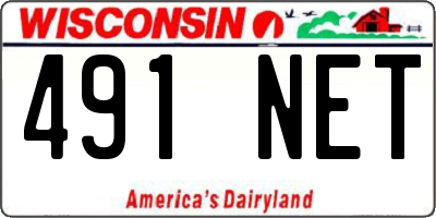 WI license plate 491NET