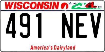 WI license plate 491NEV
