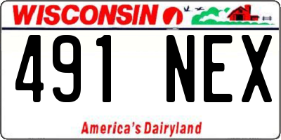 WI license plate 491NEX
