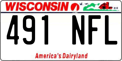 WI license plate 491NFL