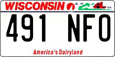 WI license plate 491NFO
