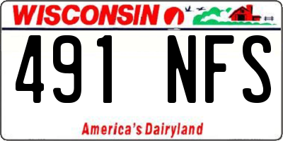WI license plate 491NFS