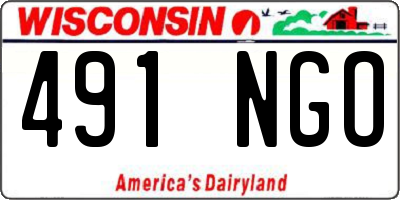 WI license plate 491NGO