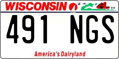 WI license plate 491NGS