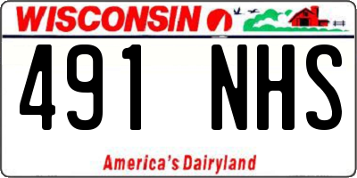 WI license plate 491NHS