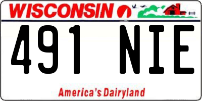 WI license plate 491NIE