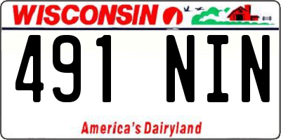 WI license plate 491NIN