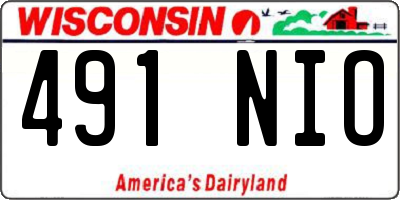 WI license plate 491NIO
