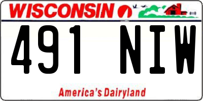 WI license plate 491NIW