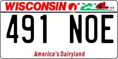 WI license plate 491NOE